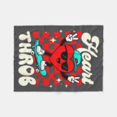 Retro Groovy Heart Throb Valentines Day Toddlers B フリースブランケット (正面(横))