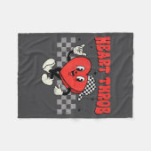 Retro Groovy Heart Throb Valentines Day Toddlers B フリースブランケット (正面(横))