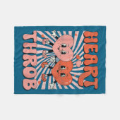 Retro Groovy Heart Throb Valentines Day Toddlers B フリースブランケット (正面(横))