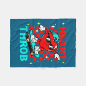 Retro Groovy Heart Throb Valentines Day Toddlers B フリースブランケット (正面(横))