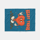 Retro Groovy Heart Throb Valentines Day Toddlers B フリースブランケット (正面(横))