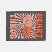 Retro Groovy Heart Throb Valentines Day Toddlers B フリースブランケット (正面(横))