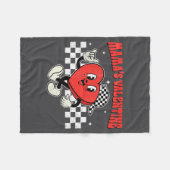 Retro Groovy Heart Throb Valentines Day Toddlers B フリースブランケット (正面(横))