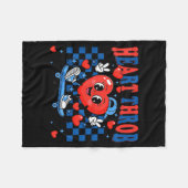 Retro Groovy Heart Throb Valentines Day Toddlers B フリースブランケット (正面(横))