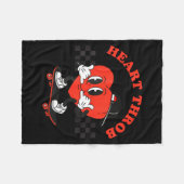 Retro Groovy Heart Throb Valentines Day Toddlers B フリースブランケット (正面(横))