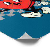 Retro Groovy Heart Throb Valentines Day Toddlers B ポスター (角)