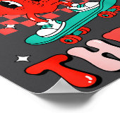 Retro Groovy Heart Throb Valentines Day Toddlers B ポスター (角)