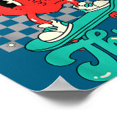 Retro Groovy Heart Throb Valentines Day Toddlers B ポスター (角)