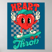 Retro Groovy Heart Throb Valentines Day Toddlers B ポスター (正面)
