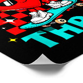 Retro Groovy Heart Throb Valentines Day Toddlers B ポスター (角)