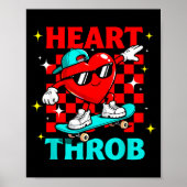 Retro Groovy Heart Throb Valentines Day Toddlers B ポスター (正面)