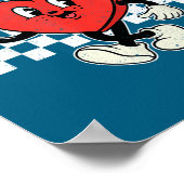 Retro Groovy Heart Throb Valentines Day Toddlers B ポスター (角)