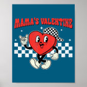 Retro Groovy Heart Throb Valentines Day Toddlers B ポスター (正面)