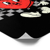 Retro Groovy Heart Throb Valentines Day Toddlers B ポスター (角)