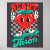 Retro Groovy Heart Throb Valentines Day Toddlers B ポスター (正面)