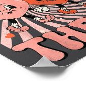 Retro Groovy Heart Throb Valentines Day Toddlers B ポスター (角)