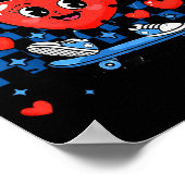 Retro Groovy Heart Throb Valentines Day Toddlers B ポスター (角)