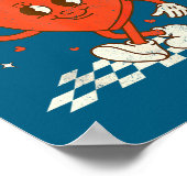 Retro Groovy Heart Throb Valentines Day Toddlers B ポスター (角)