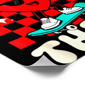 Retro Groovy Heart Throb Valentines Day Toddlers B ポスター (角)