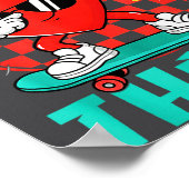 Retro Groovy Heart Throb Valentines Day Toddlers B ポスター (角)