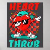 Retro Groovy Heart Throb Valentines Day Toddlers B ポスター (正面)