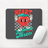 Retro Groovy Heart Throb Valentines Day Toddlers B マウスパッド (マウス)