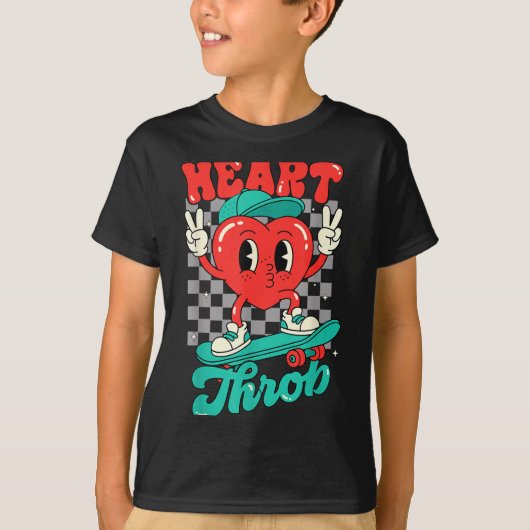 Retro Groovy Heart Throb Valentines Day Toddlers B Tシャツ (正面)