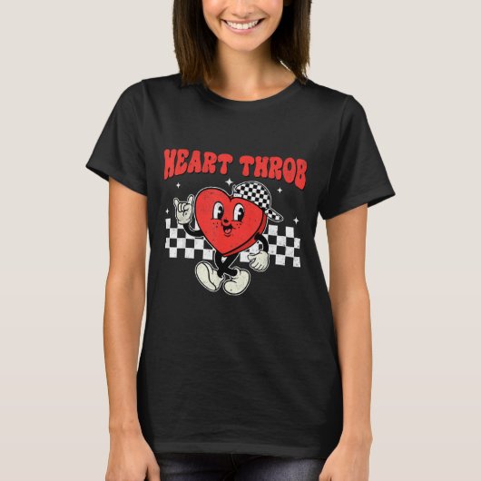 Retro Groovy Heart Throb Valentines Day Toddlers B Tシャツ (正面)