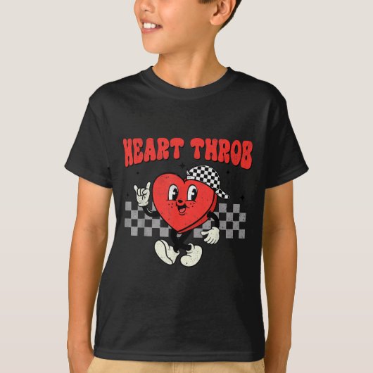 Retro Groovy Heart Throb Valentines Day Toddlers B Tシャツ (正面)