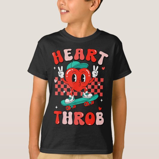 Retro Groovy Heart Throb Valentines Day Toddlers B Tシャツ (正面)