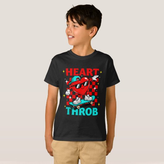 Retro Groovy Heart Throb Valentines Day Toddlers B Tシャツ (正面フル)