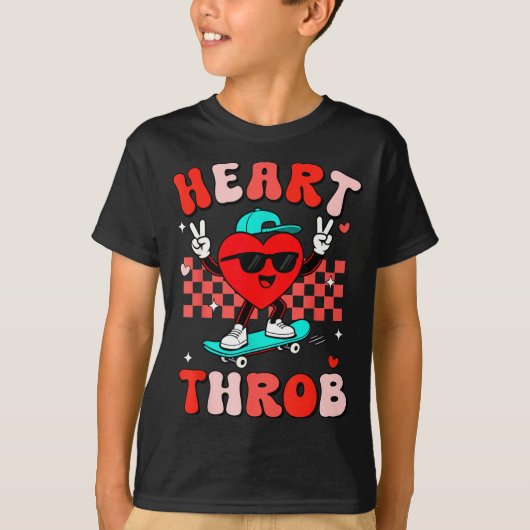 Retro Groovy Heart Throb Valentines Day Toddlers B Tシャツ (正面)
