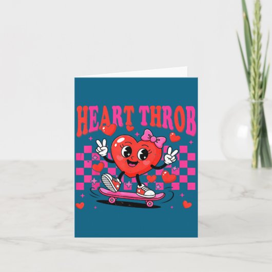 Retro Groovy Heart Throb Valentines Day Toddlers G カード (正面)