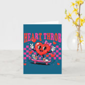 Retro Groovy Heart Throb Valentines Day Toddlers G カード (黄色い花)