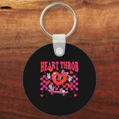 Retro Groovy Heart Throb Valentines Day Toddlers G キーホルダー (正面)
