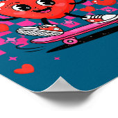 Retro Groovy Heart Throb Valentines Day Toddlers G ポスター (角)