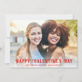 Retro Groovy Hearts Happy Gelantine's Day Photo シーズンカード (正面)