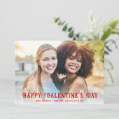 Retro Groovy Hearts Happy Gelantine's Day Photo シーズンカード (スタンド正面)