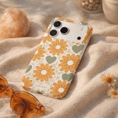 Retro Groovy Hippie Flowers & Hearts Custom Mother Case-Mate iPhoneケース