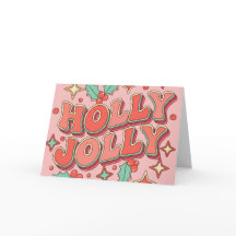 Retro Groovy Holly Jolly Merry Christmas