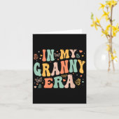 Retro Groovy In My Granny Era Mother's Day Women  カード (黄色い花)