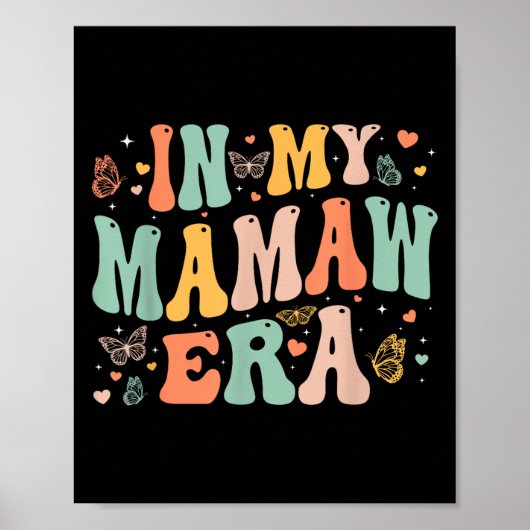 Retro Groovy In My Mamaw Era Mother's Day Women ポスター (正面)