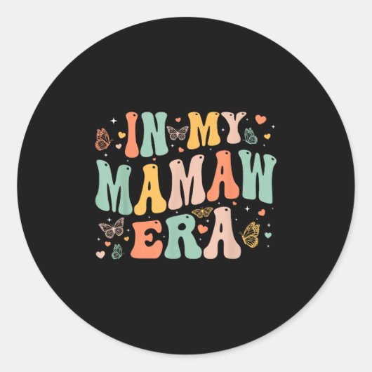 Retro Groovy In My Mamaw Era Mother's Day Women  ラウンドシール (正面)