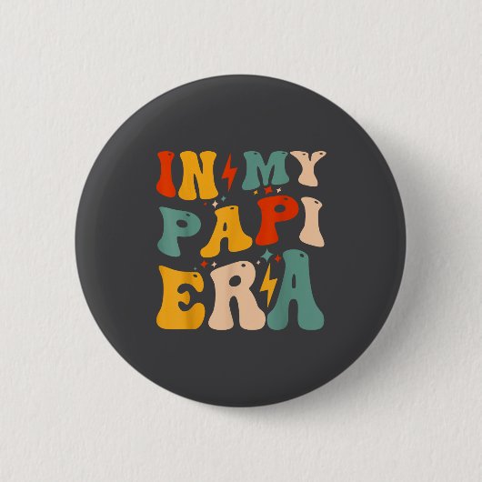 Retro Groovy In My Pa Era Funny Father's Day Mens  缶バッジ (正面)