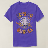 Retro Groovy Lets Go Ghouls Ghost 70s Hippie Hallo Tシャツ (デザイン正面)