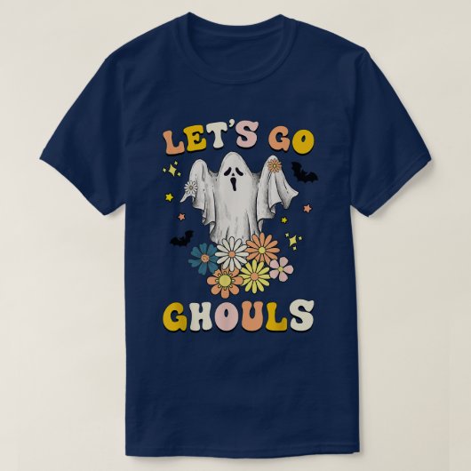 Retro Groovy Let's Go Ghouls Halloween Ghost Outfi Tシャツ (デザイン正面)