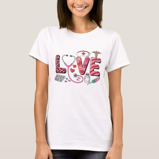 Retro Groovy Love You More Checkered Valentine Tシャツ (正面)