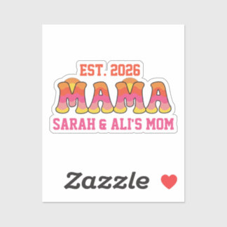 Retro Groovy Mama Die-Cut Sticker - Vintage 70s Ae シール