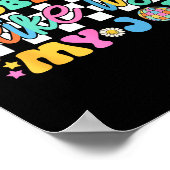 Retro Groovy Math Teacher Funny Back To School Gif ポスター (角)