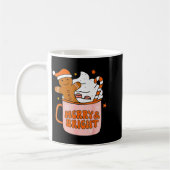 Retro Groovy Merry And Bright Gingerbread Christma コーヒーマグカップ (左)
